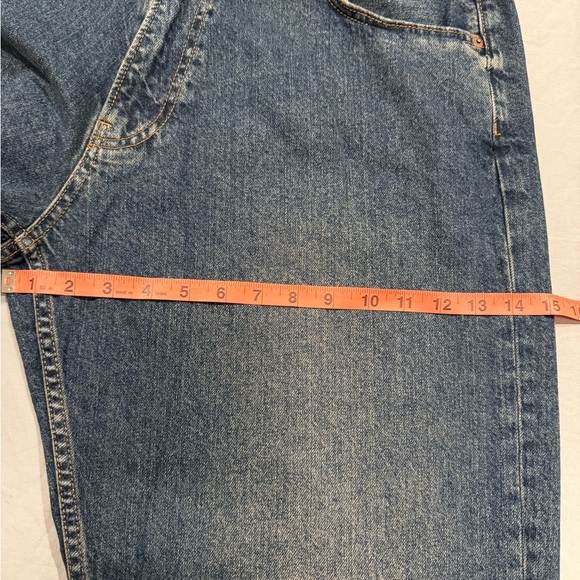 Zara Men's Dark Blue light wash,wide leg baggy denim pants - Picture 6 of 14